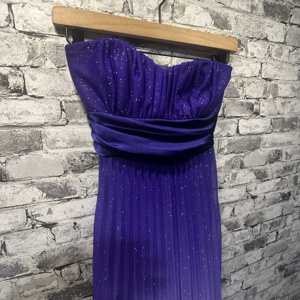 EUC Speekless Purple Maxi Dress Sparkle Ombre Size XS (Prom Homecoming Dress) - Picture 5 of 14